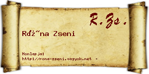 Róna Zseni névjegykártya